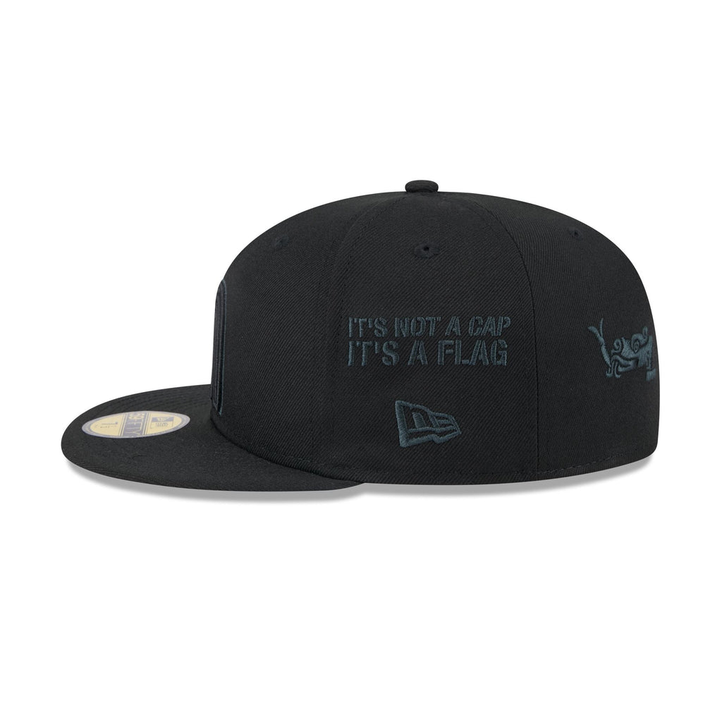 Mexico Baseball New Era Anniversary Logos Black on Black 59FIFTY Fitted Hat